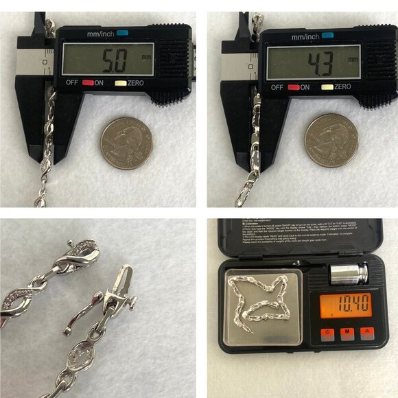 Kay Jewelers Sterling Silver 925 JWBR Infinity Link Diamond Tennis Bracelet FLAW - Picture 11 of 16